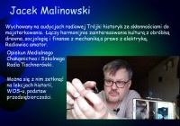 Jacek Malinowski. Wychowany na audycjach radiowej Trójki historyk ze skłonnościami do majsterkowania. Łączy harmonijnie zainteresowania kulturą z obróbka drewna, socjologię i finanse z mechaniką a prawo z elektryką. Radiowiec amator. Opiekun Madialnego Chałupnictwa i Szkolnego Radia Tischnerowki. Można się z nim zetknąć na lekcjach historii, WOS-u, podstaw przedsiębiorczości.