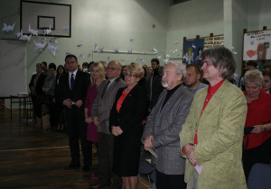 Goście honorowi Konkursu od prawej dr Adam Workowski, Jolanta Chełmińska -wojewoda łódzki, łodzki kurator oświaty Jan Kamiński, Małgorzata Niewiadomska