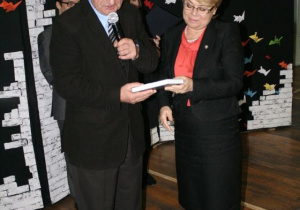 Kazimierz Tischner i łódzki wojewoda Jolanta Chełmińska