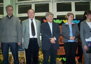 Jurorzy Konkursu wraz z finalistką Konkursu od lewej dr Paweł staszel, dr Witold Glinkowski, prof. Zbigniew Stawrowski, dr Joanna Błażejewska